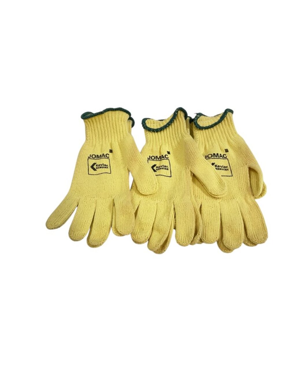 Jomac Kevlar Genuine Cut-Resistant Yellow Work Gloves 3 Pairs Durable & Lightwe